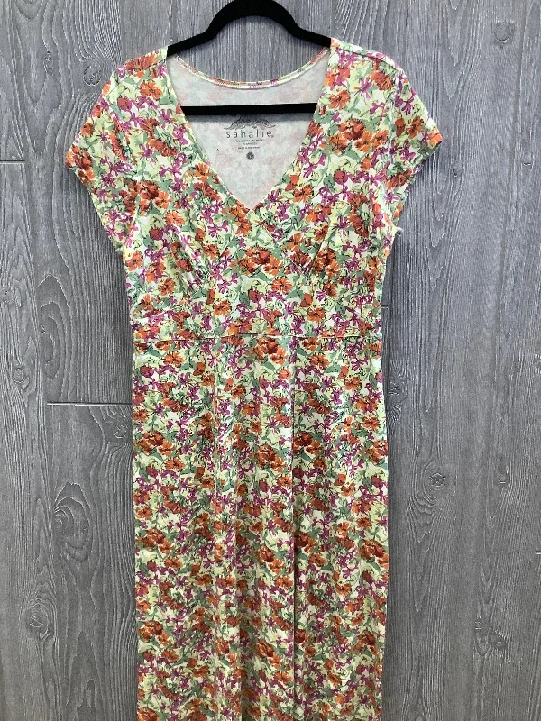 Dress Casual Midi By Clothes Mentor In Floral Print, Size: L