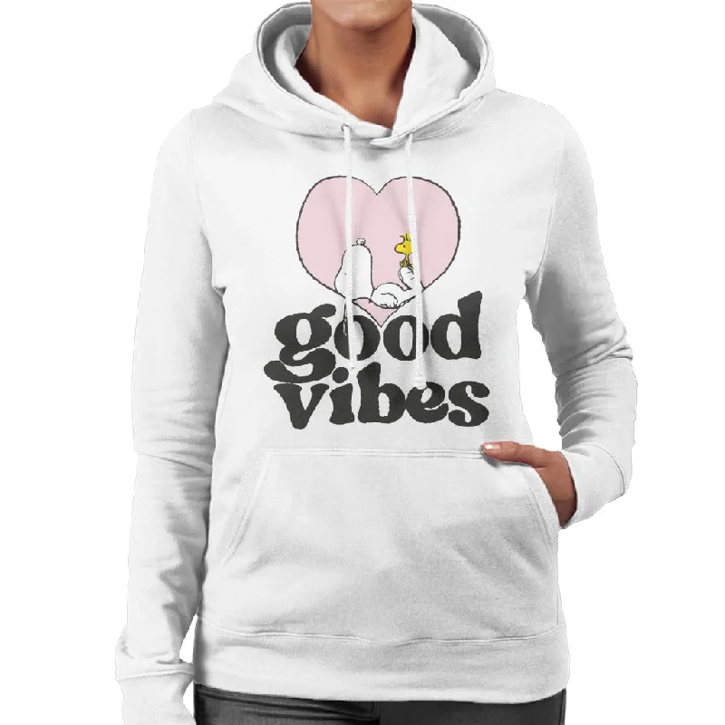 Peanuts Snoopy And Woodstock Good Vibes Women's Hooded Sweatshirt