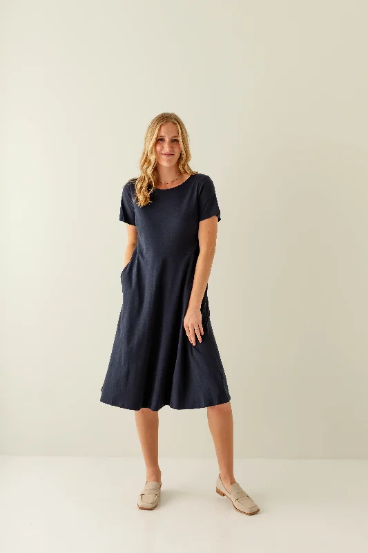 'Marianne' Fit & Flare Cotton Blend Dress