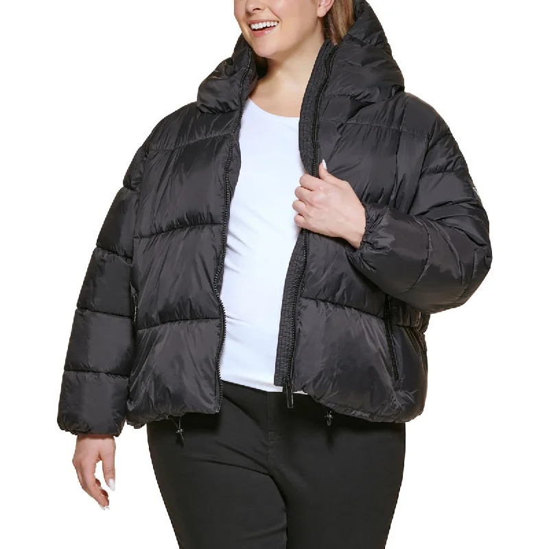 Plus Womens Insulated Hooded Puffer Jacket