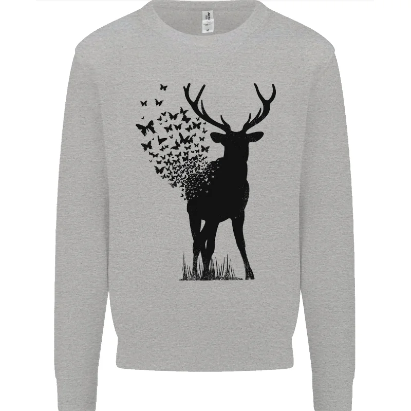 Abstract Butterfly Deer Ecology Environment Mens Sweatshirt Jumper