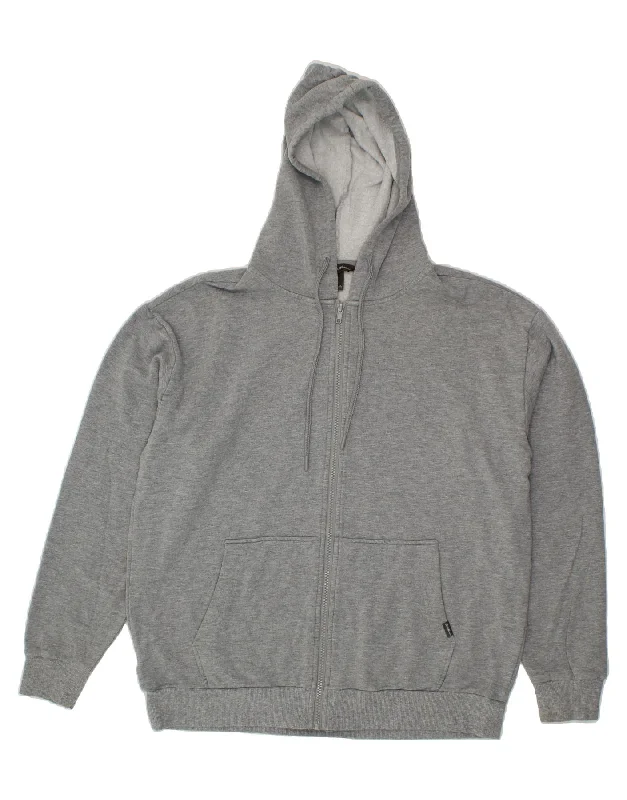 EDDIE BAUER Mens Zip Hoodie Sweater Large Grey Viscose