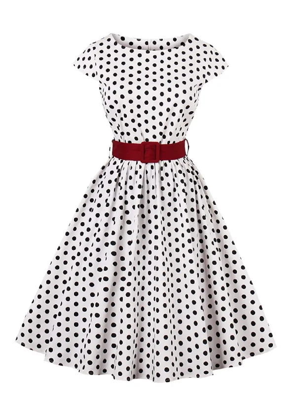 Spot Circle Dress With Belt