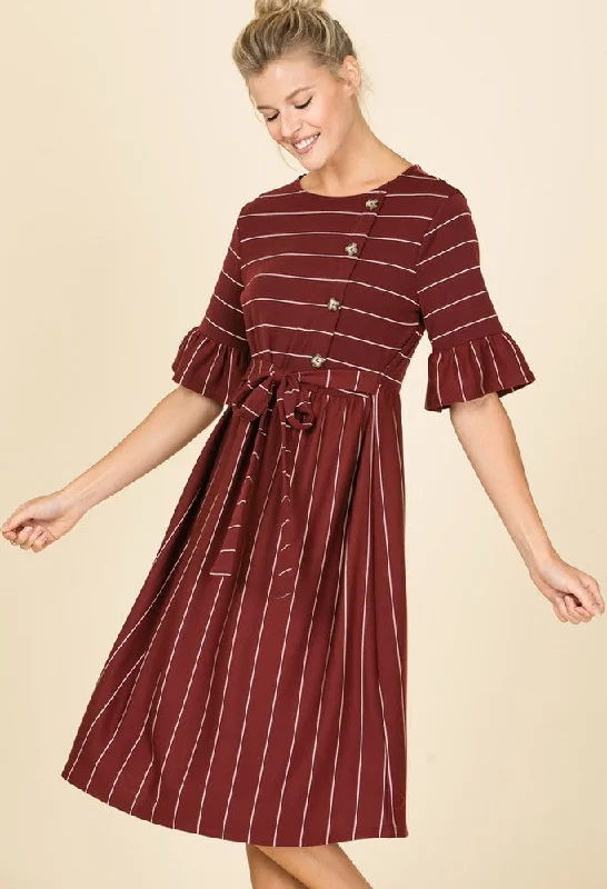 The Holly Striped Midi Dress