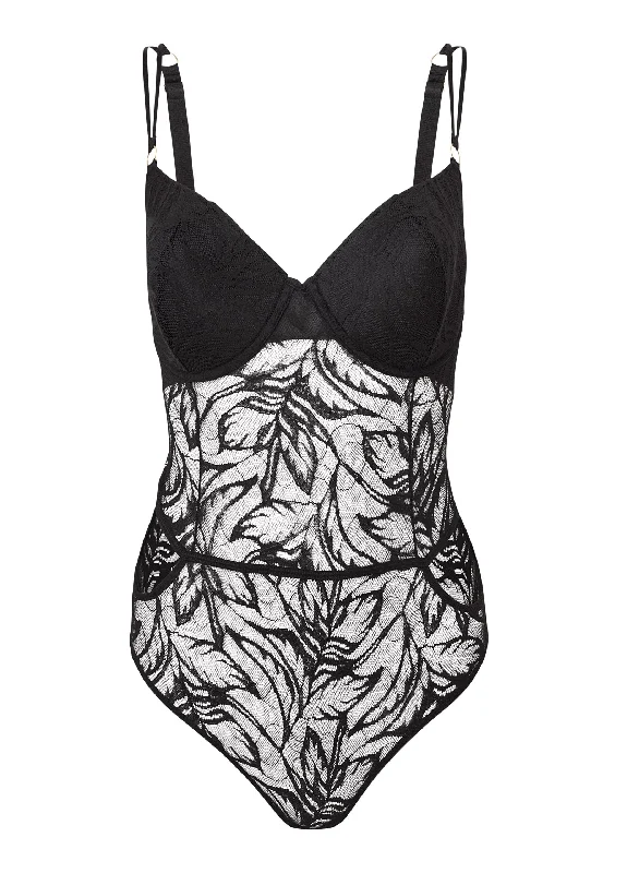 Strappy Back Teddy  - Black Onyx