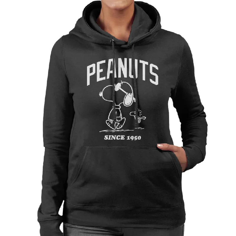 Peanuts Snoopy And Woodstock Outline Women's Hooded Sweatshirt