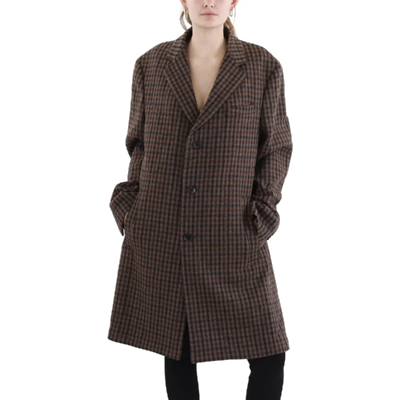 Womens Virgin Wool Blend Long Wool Coat