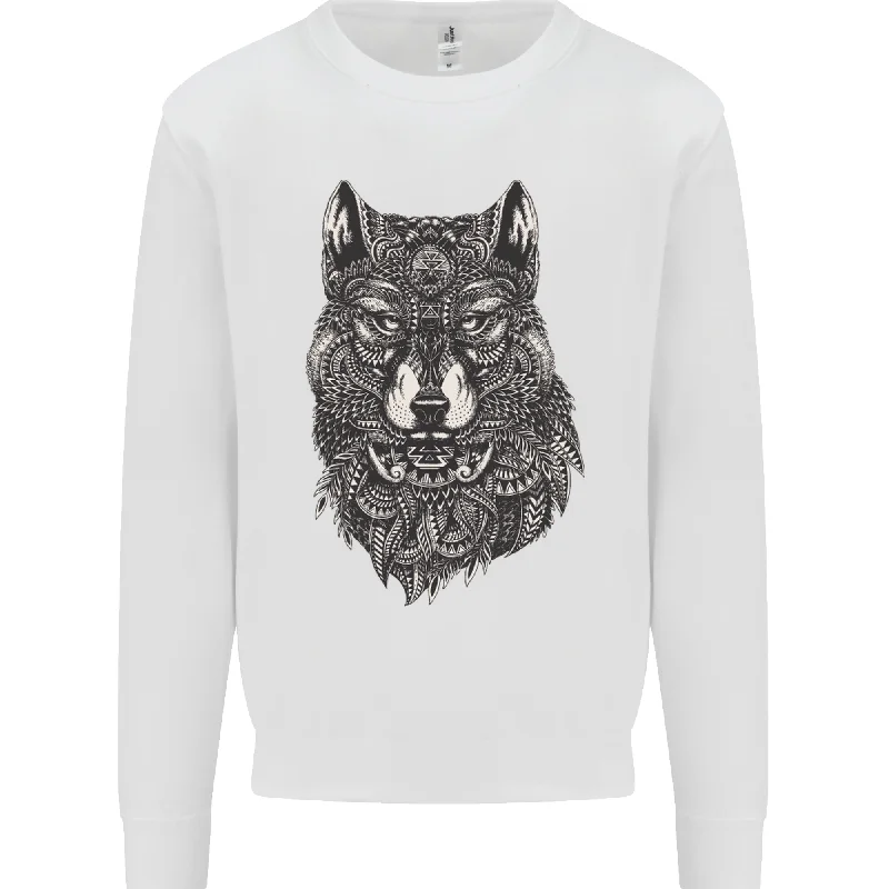 Abstract Dog Mandala Art Mens Sweatshirt Jumper