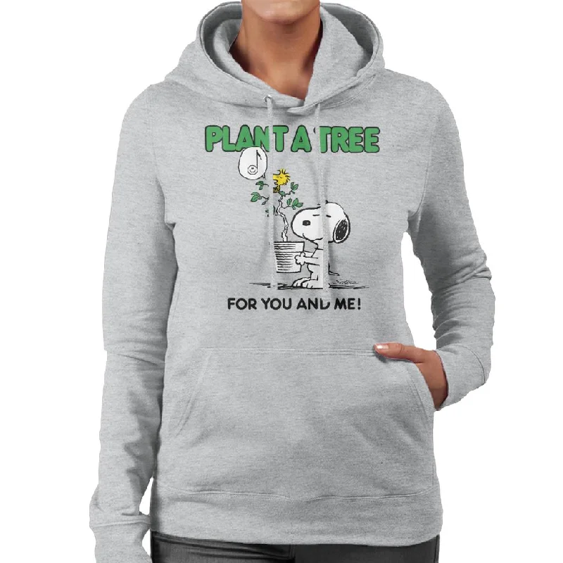 Peanuts Snoopy Plant A Tree Women's Hooded Sweatshirt