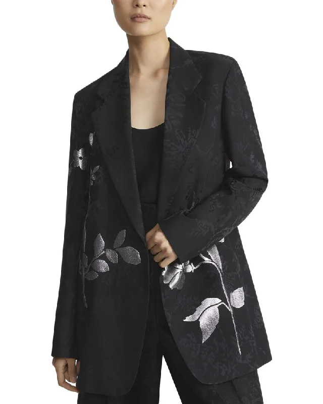 Lafayette 148 New York Drop Lapel Silk-Blend Blazer