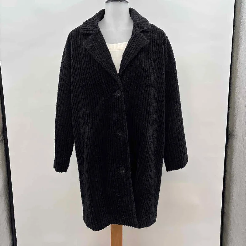 Eileen Fisher Women's Size M Black Textured Coat