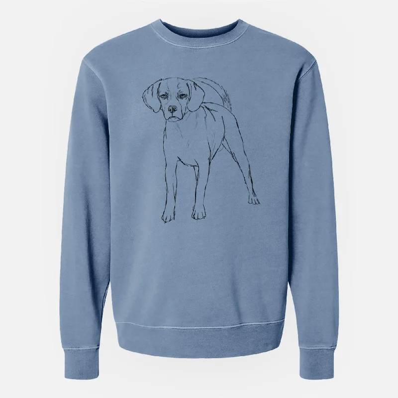 Doodled Bentley the Puggle - Unisex Pigment Dyed Crew Sweatshirt