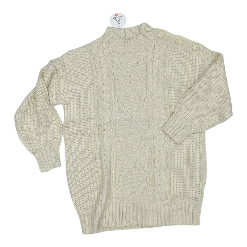 Dress Sweater By Clothes Mentor In Cream, Size:M