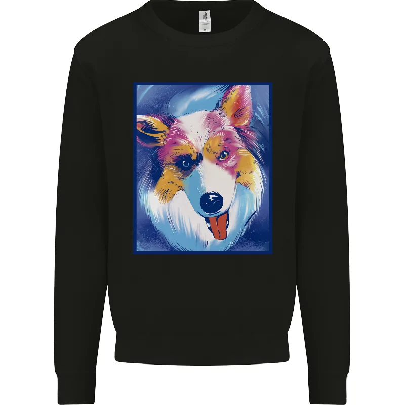 Abstract Australian Shepherd Dog Mens Sweatshirt Jumper