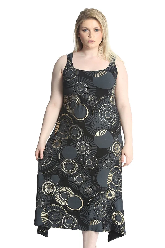 Foil Print Maxi Dress