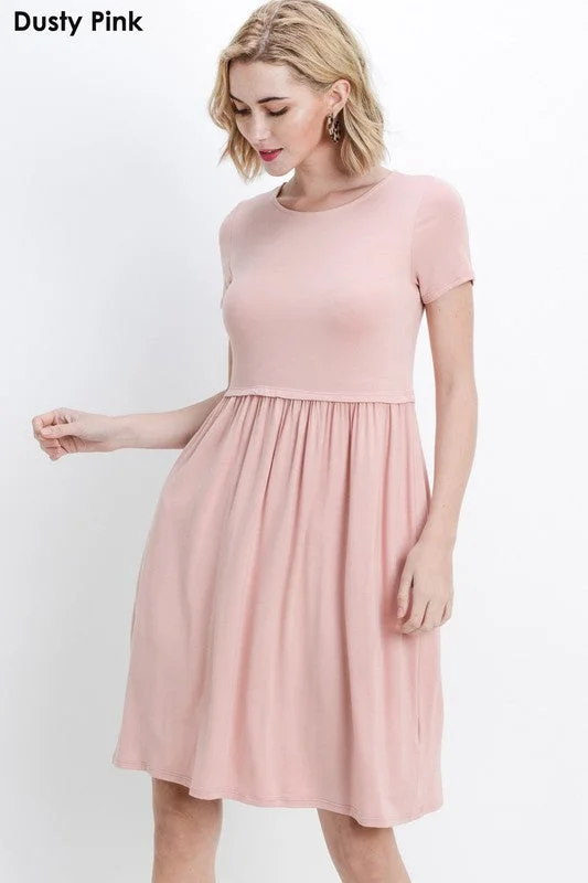 Bailey Loose Shift Dress in Dusty Pink