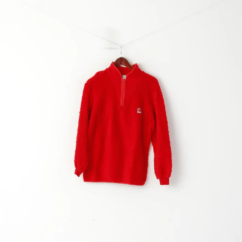 Helly Hansen Women L Sweatshirt Red Vintage 90s Pullover Nylon Fleece Unisex Top