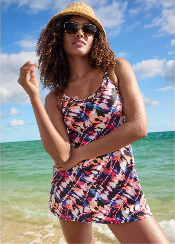 Ring Swim Dress - Island Escape