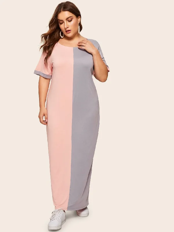 Plus Two Tone Maxi Dress