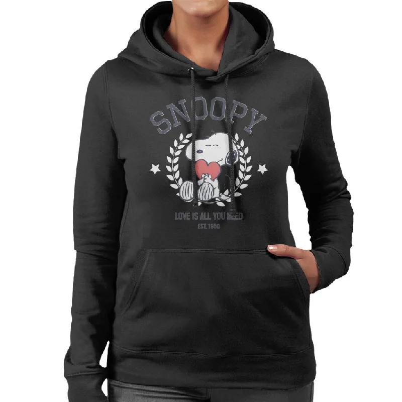 Peanuts Snoopy Love Is All You Need Est 1950 Women's Hooded Sweatshirt