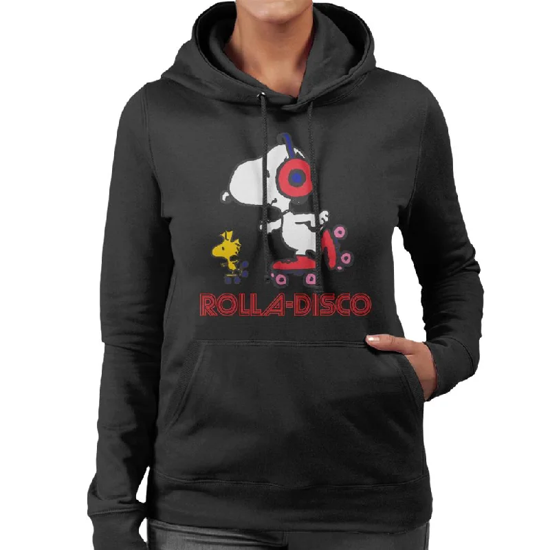 Peanuts Snoopy And Woodstock Rolla Disco Women's Hooded Sweatshirt