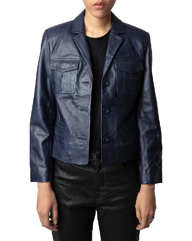 Zadig & Voltaire Liams Cuir Lisse Leather Jacket