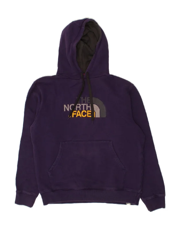 THE NORTH FACE Mens Graphic Hoodie Jumper Large Purple Cotton