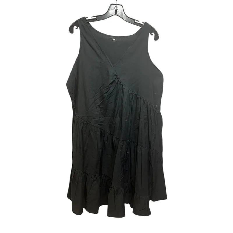 Asymmetric Ruffle Dress Casual Short By Novica In Black, Size: Xl