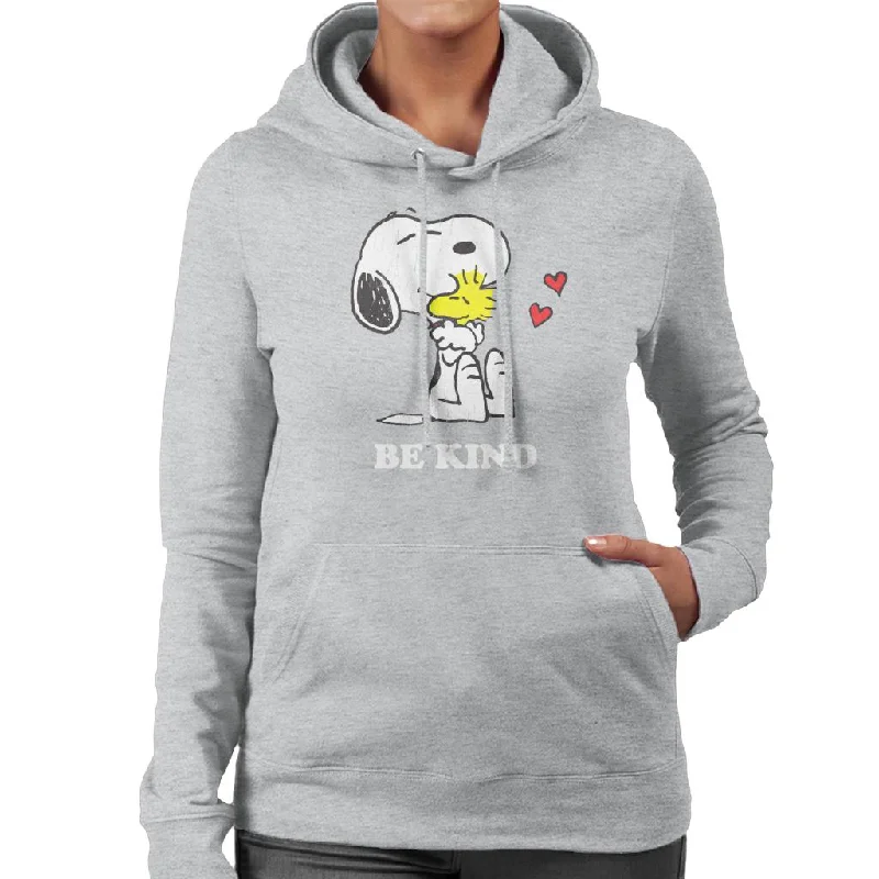 Peanuts Snoopy Hugging Woodstock Be Kind Women's Hooded Sweatshirt