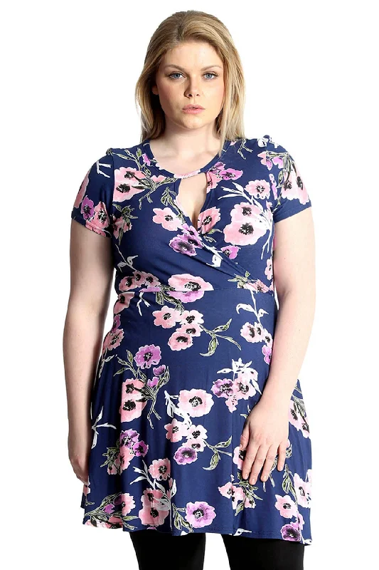 Floral Print Crossover Dress