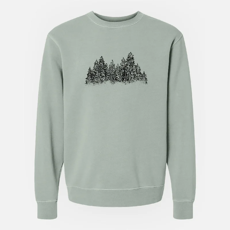 Winter Evergreens - Unisex Pigment Dyed Crew Sweatshirt