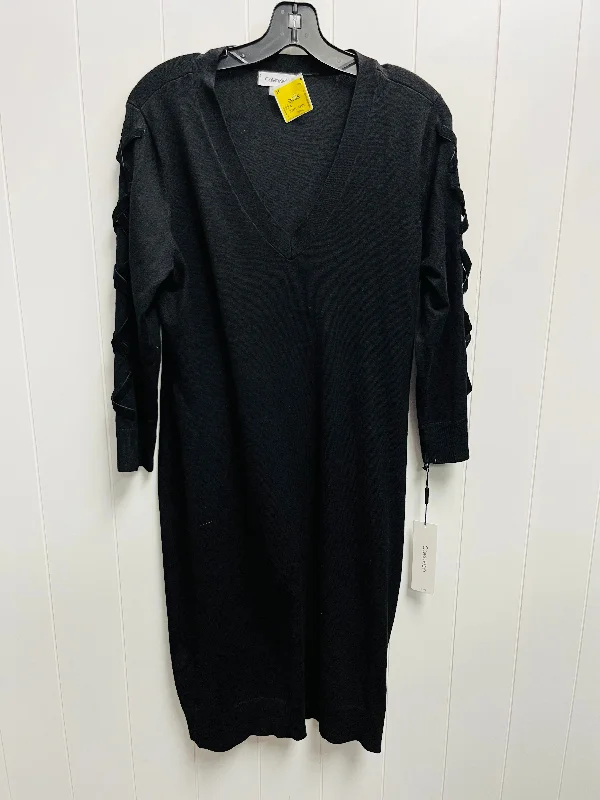 Dress Sweater By Calvin Klein In White, Size: L