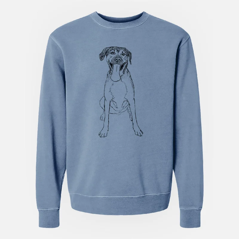 Doodled Murphy the Mixed Breed - Unisex Pigment Dyed Crew Sweatshirt