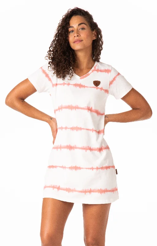 Hazel Dusted Clay Stripe Tie-Dye Dress