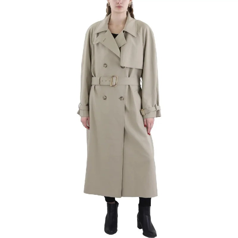 Womens Collar Button Down Trench Coat