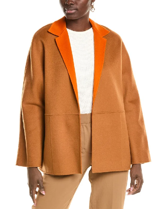 Lafayette 148 New York Reversible Open Front Wool & Cashmere-Blend Jacket