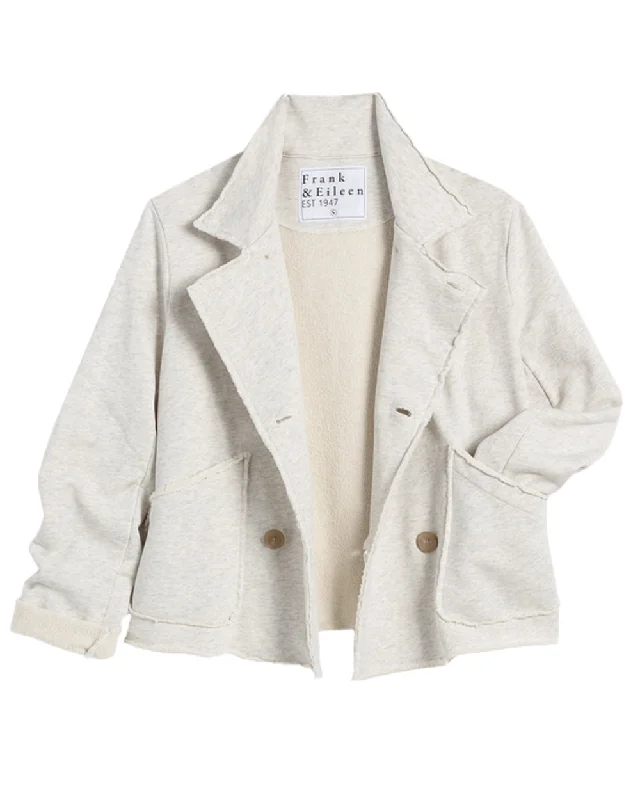 Heather White Melange Mini Belfast Crop Peacoat