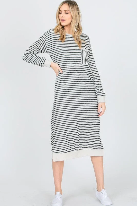 Dorian Striped Relaxed Midi Dress