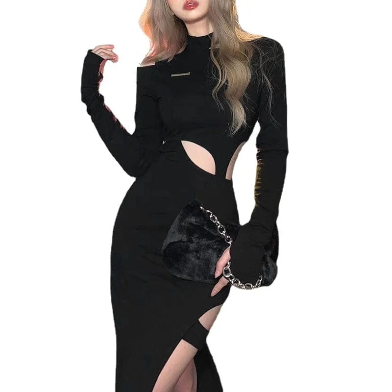 Women's Punk Irregular Cutout Split Dress