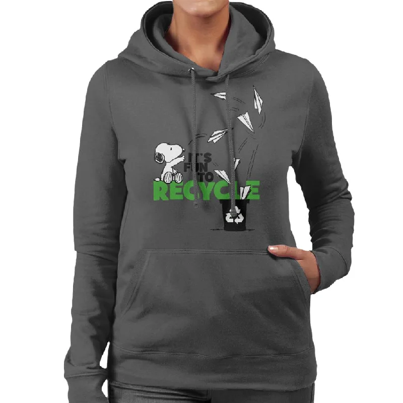 Peanuts Snoopy Its Fun To Recycle Women's Hooded Sweatshirt