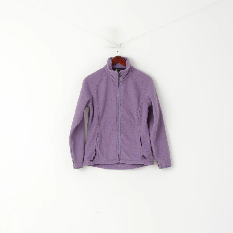 Berghaus Women 10 S Fleece Top Purple Vintage Full Zipper Outdoor Sport Top