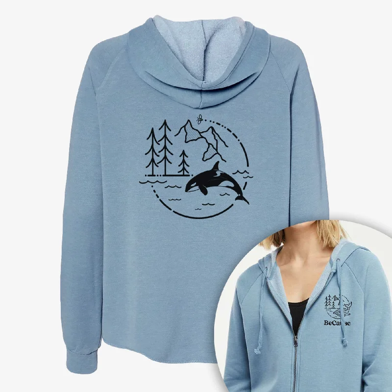 It's All Connected - Orca - Women's Cali Wave Zip-Up Sweatshirt