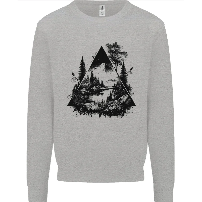 Abstract Outdoors Camping Bushcraft Hiking Trekking Mens Sweatshirt Jumper