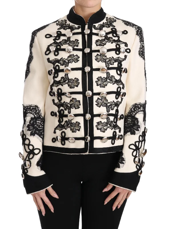 Dolce & Gabbana  Women's Lace Trim Military Jacket