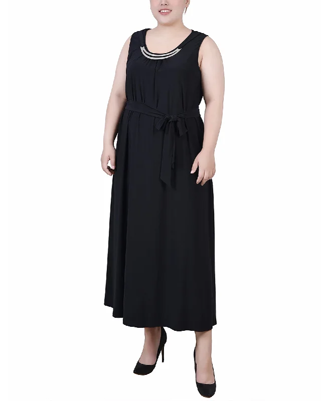 Plus Size Ankle Length Sleeveless Dress