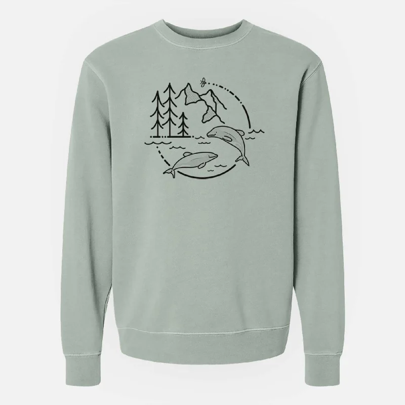 It's All Connected - Maui Dolphins - Unisex Pigment Dyed Crew Sweatshirt