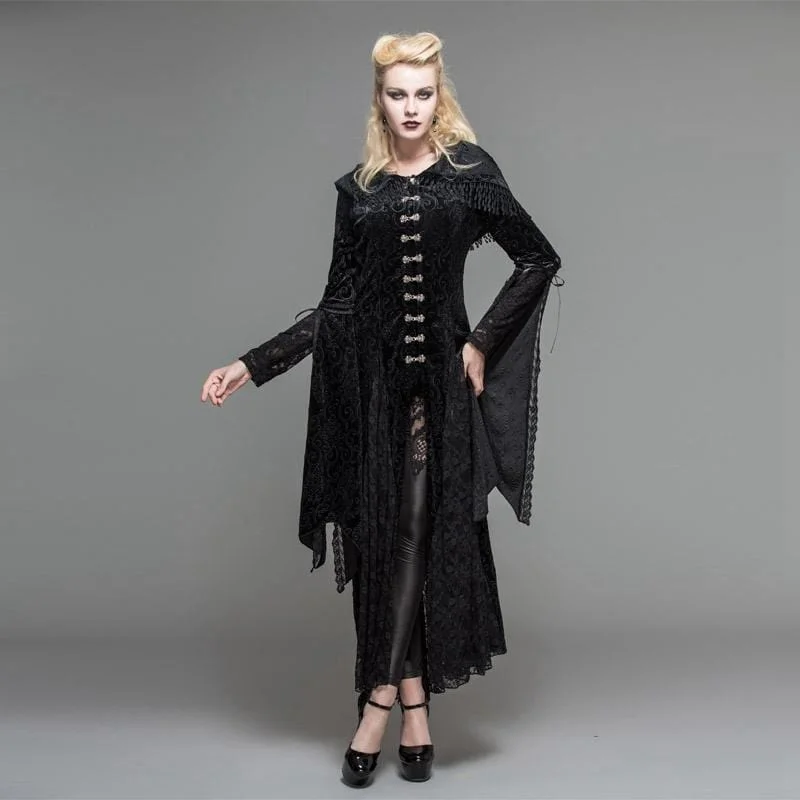 Women's Vintage Goth Hooded Robe