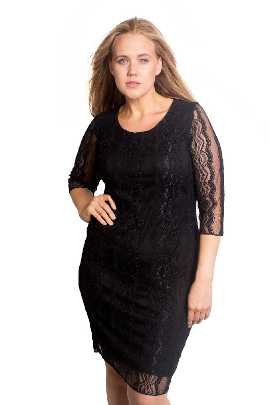 Frill Lace Midi Dress