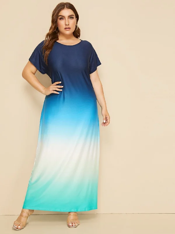 Plus Ombre Maxi Tee Dress