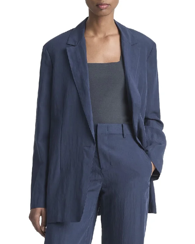 Vince Relaxed Textured Wool-Blend Blazer